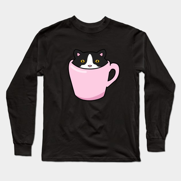 Cute tuxedo cat Long Sleeve T-Shirt by Purrfect